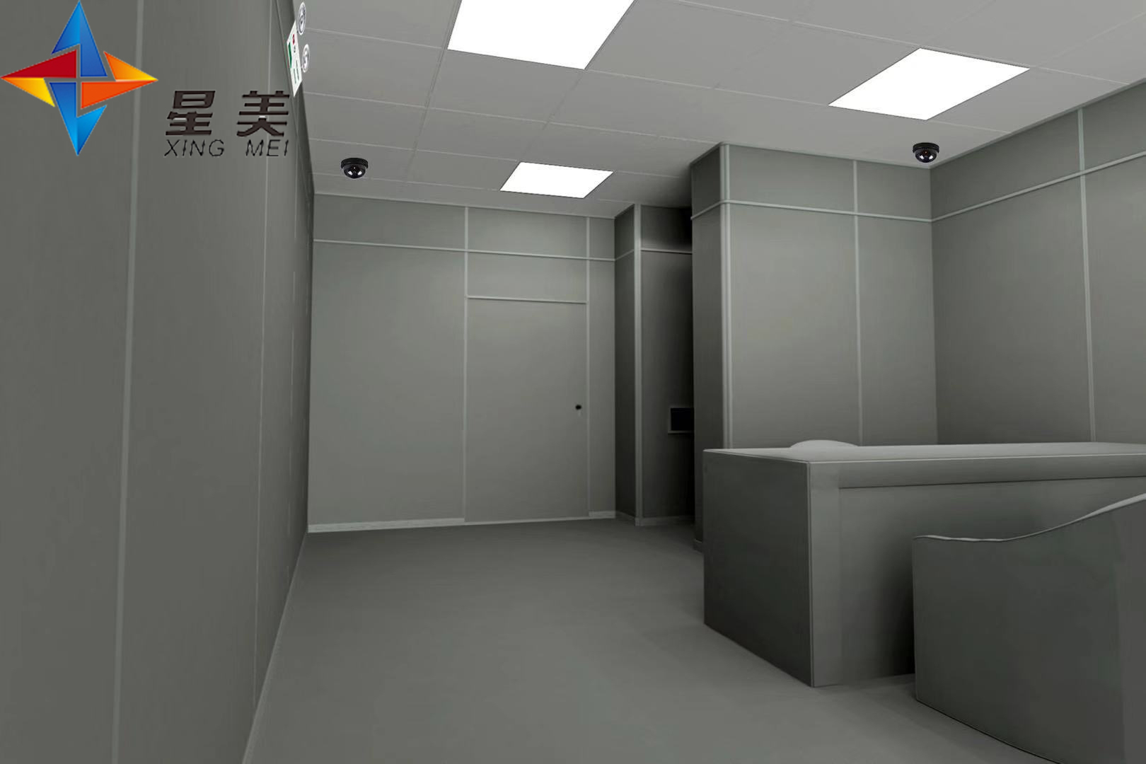 詢問室軟包內嵌式防撞桌椅系統